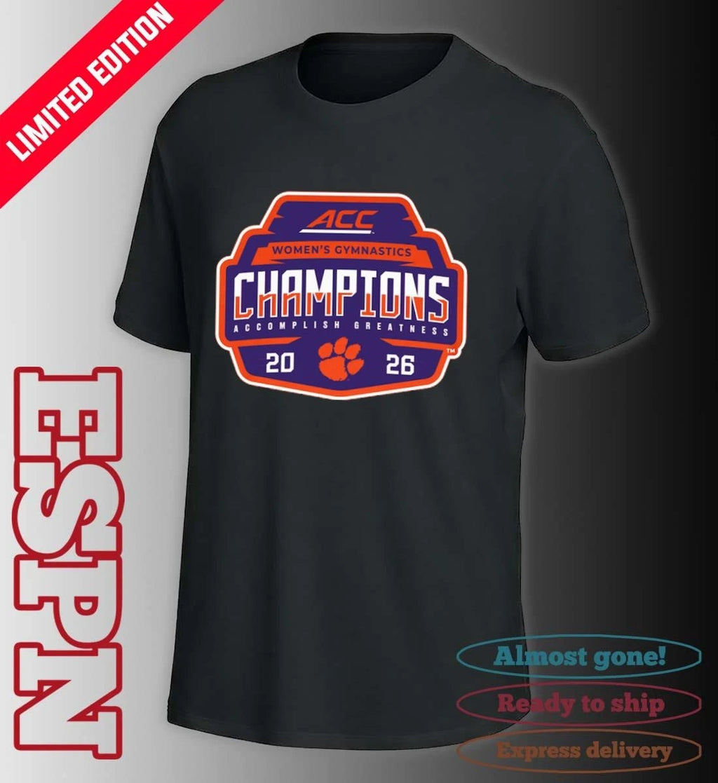 Official Clemson Tigers 2026 ACC Women’s Gymnastics Champions Locker Room T-Shirt