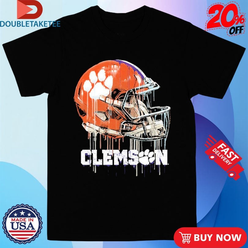 Official Clemson Tigers Dripping Football Helmet Shirts