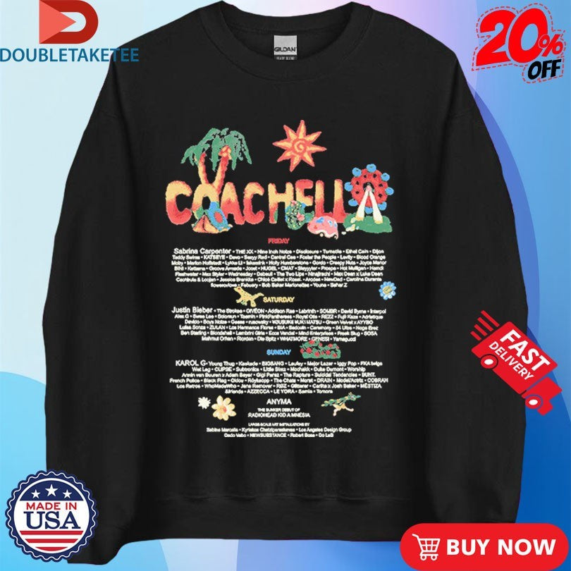 Official Coachella Felt Cute 2026 Lineup Shirts
