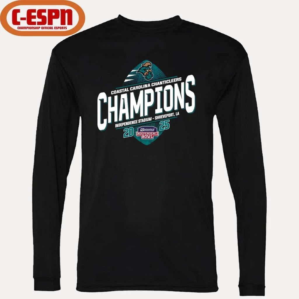 Official Coastal Carolina Football 2025 Independence Bowl Champions T-Shirt