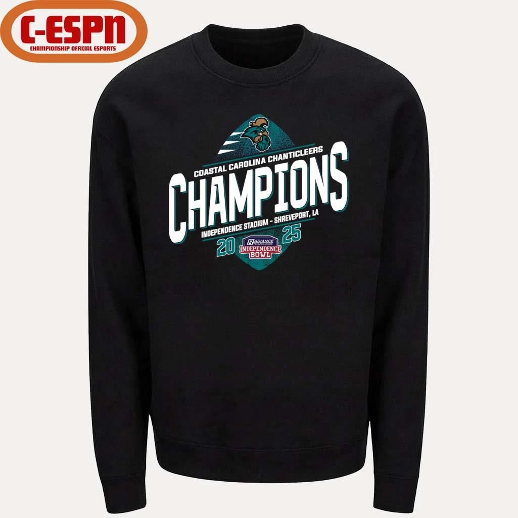 Official Coastal Carolina Football 2025 Independence Bowl Champions T-Shirt