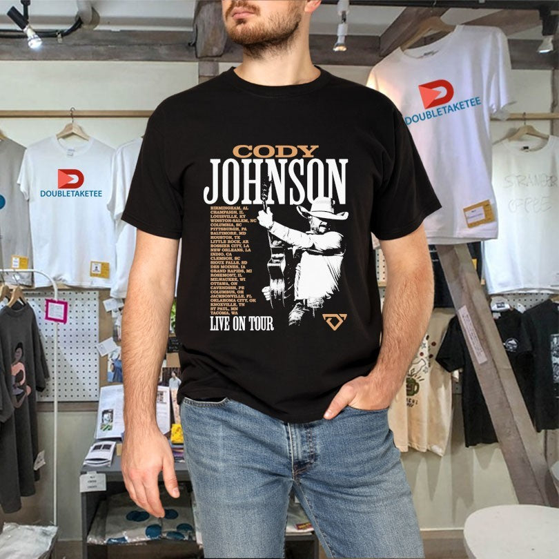 Official Cody Johnson Live On Tour 2026 Dates Photo Guitar Shirts