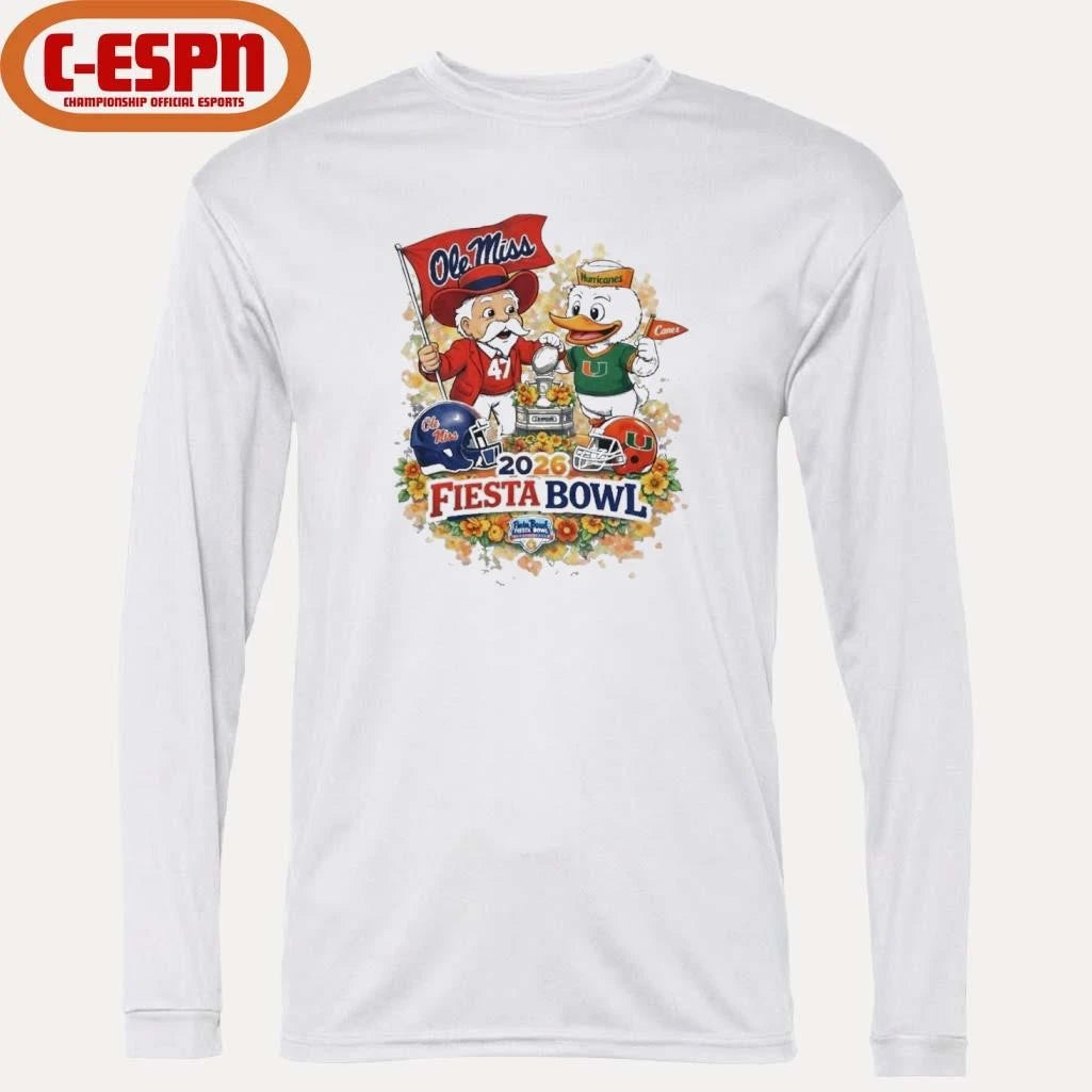 Official Colonel Reb Ole Miss Vs Sebastian the Ibis Miami CFP 2026 Fiesta Bowl Matchup T-Shirt
