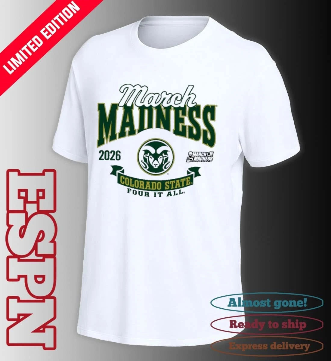 Official Colorado State Rams Women’s Basketball 2026 NCAA March Madness Bound T-Shirt