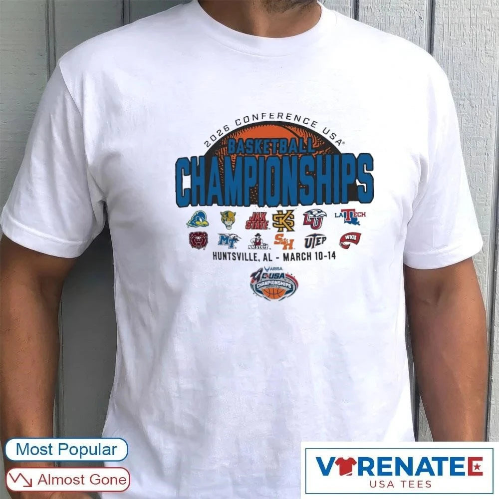 Official Conference USA Basketball Championships March 10-14, 2026 Huntsville, AL All Teams Logos T-shirt