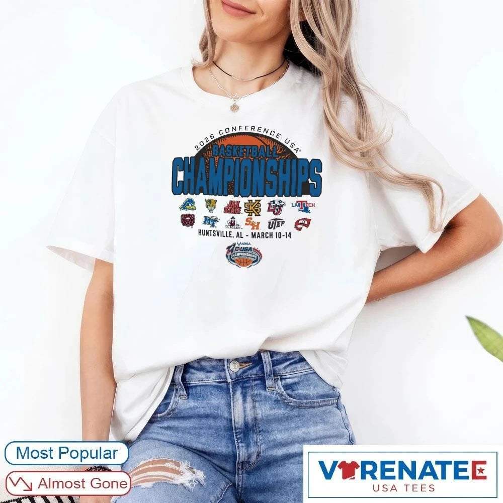 Official Conference USA Basketball Championships March 10-14, 2026 Huntsville, AL All Teams Logos T-shirt