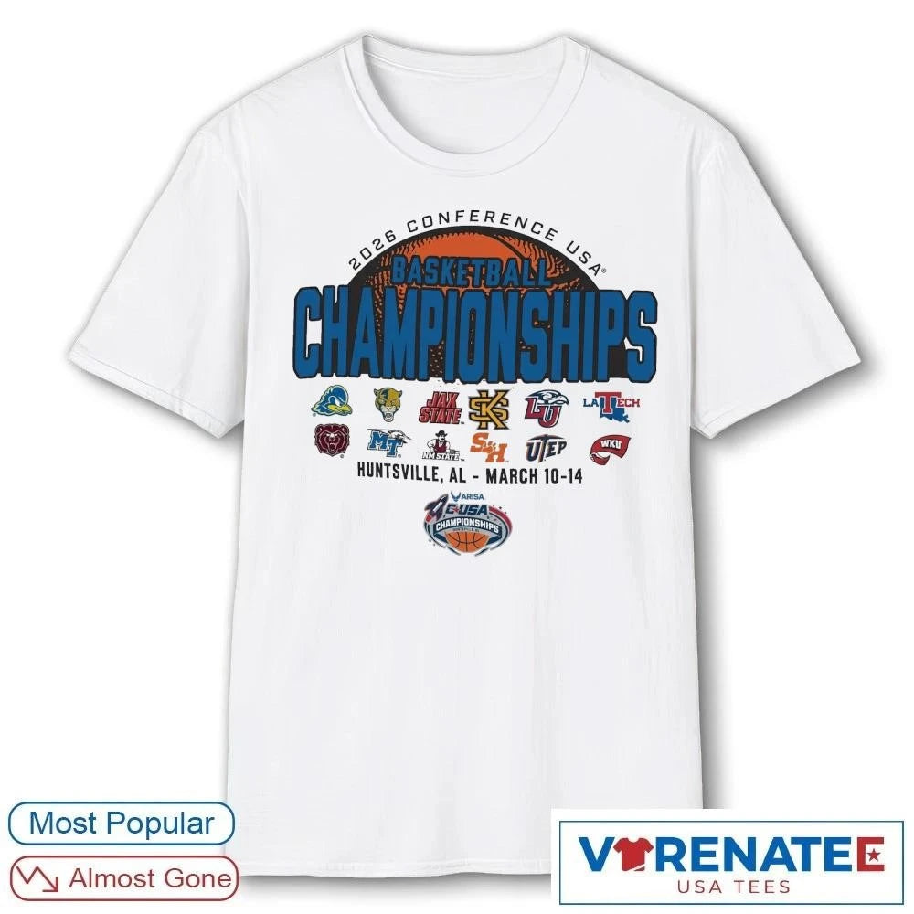 Official Conference USA Basketball Championships March 10-14, 2026 Huntsville, AL All Teams Logos T-shirt