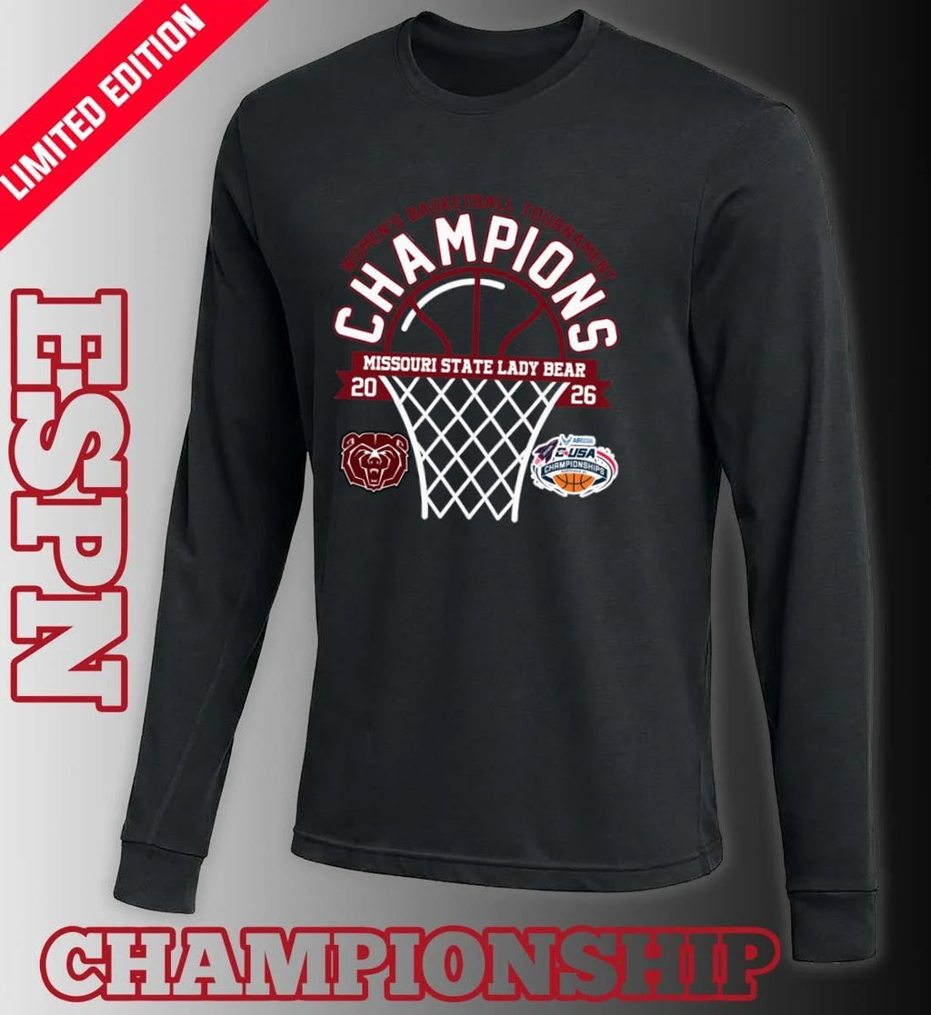 Official Conference USA Women’s Basketball Tournament Champions 2026 Missouri State Lady Bear T-Shirt