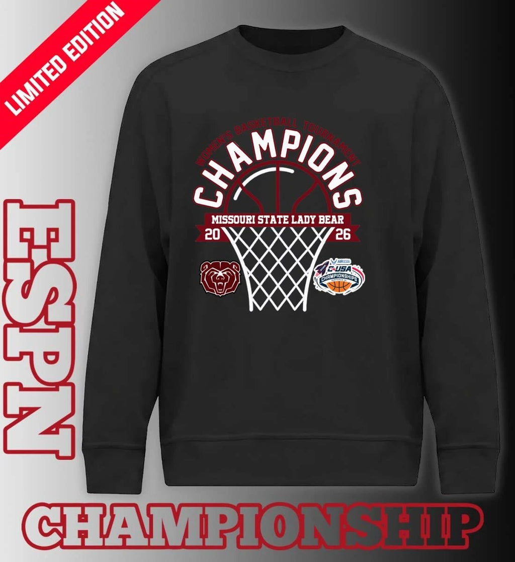 Official Conference USA Women’s Basketball Tournament Champions 2026 Missouri State Lady Bear T-Shirt