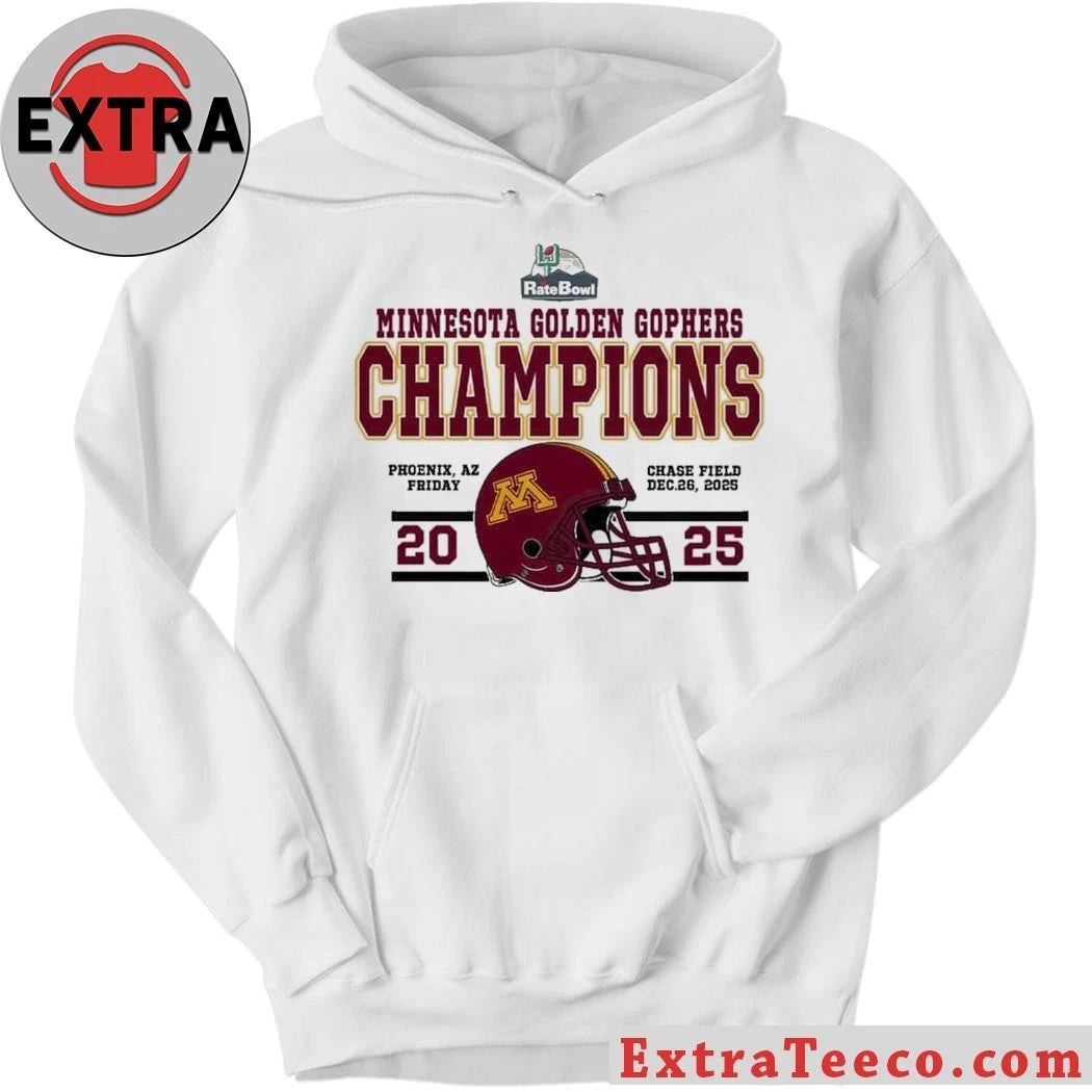 Official Congrats Minnesota Golden Gophers Football Named To Champions 2025 Rate Bowl Helmet And Logo T-Shirt