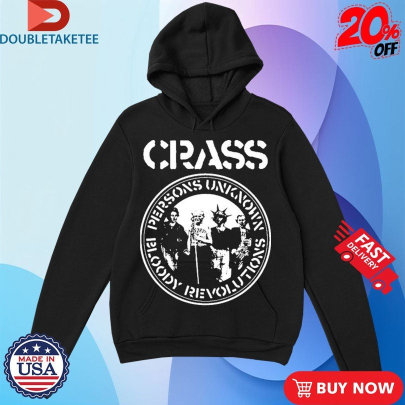 Official Crass Persons Unknown Bloody Revolutions Shirts