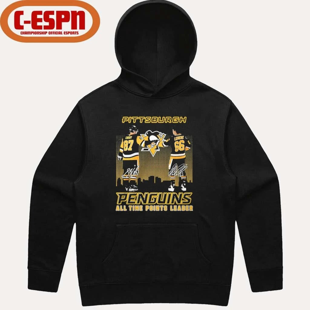 Official Crosby And Lemieux Pittsburgh Penguins All Time Points Leader Shirt