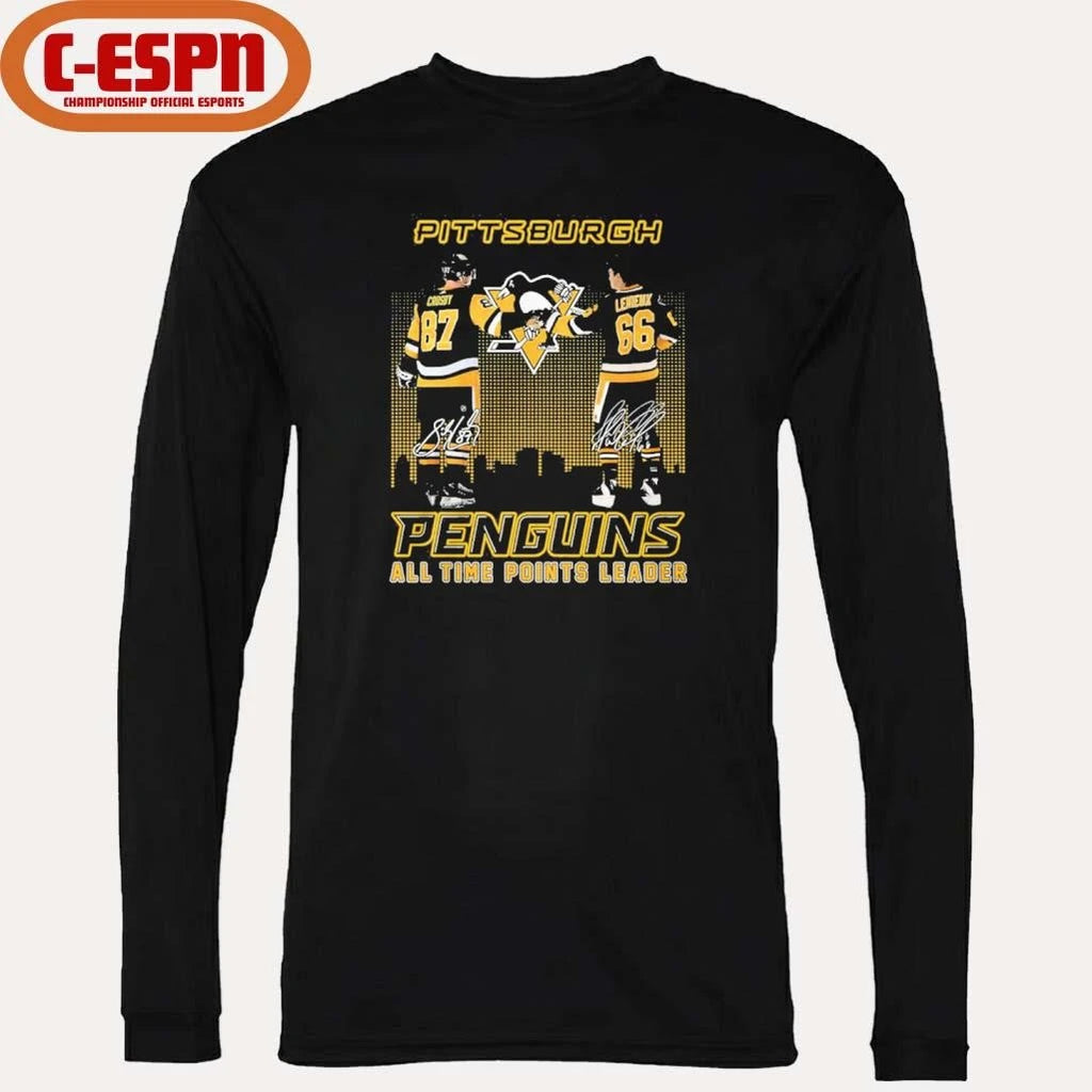 Official Crosby And Lemieux Pittsburgh Penguins All Time Points Leader Shirt
