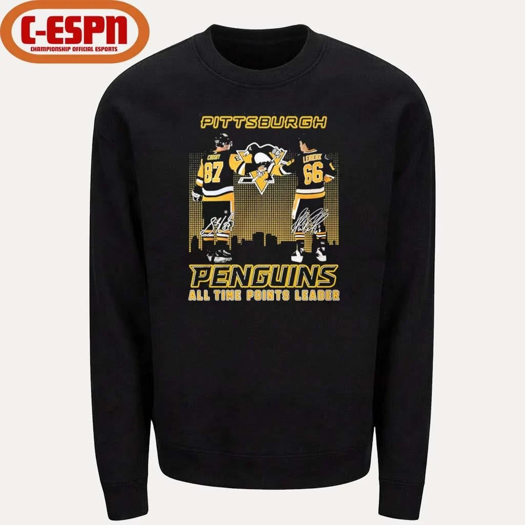 Official Crosby And Lemieux Pittsburgh Penguins All Time Points Leader Shirt