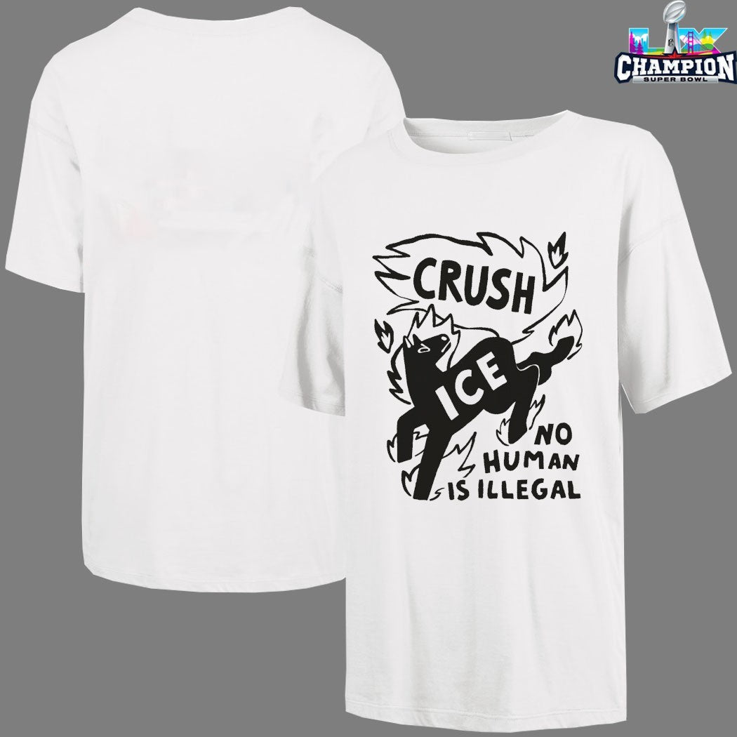 Official Crush Ice No Human Is Illegal Horse T-Shirts