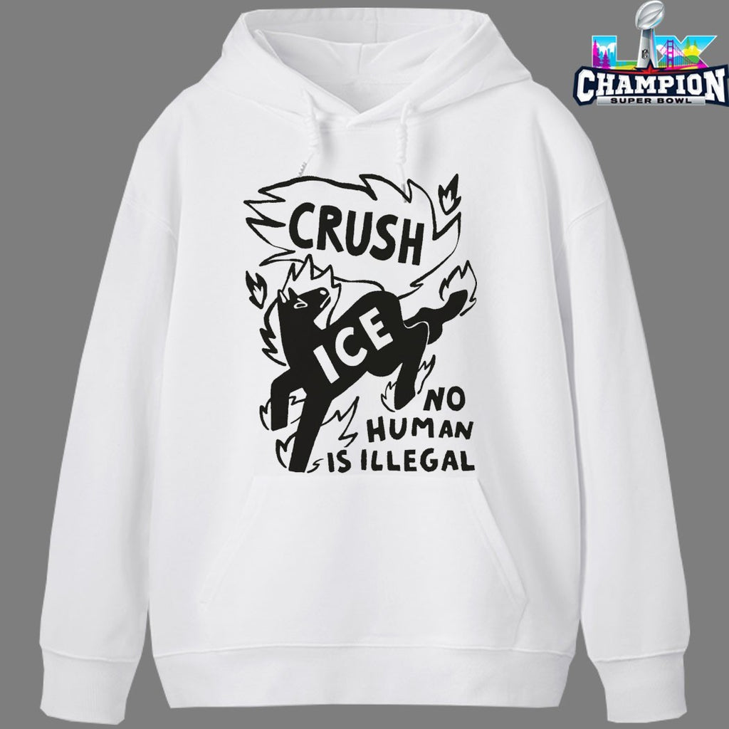 Official Crush Ice No Human Is Illegal Horse T-Shirts
