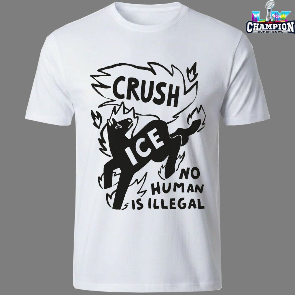 Official Crush Ice No Human Is Illegal Horse T-Shirts