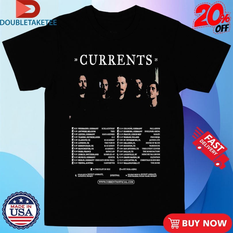 Official Currents November And December 2025 Tour Shirts