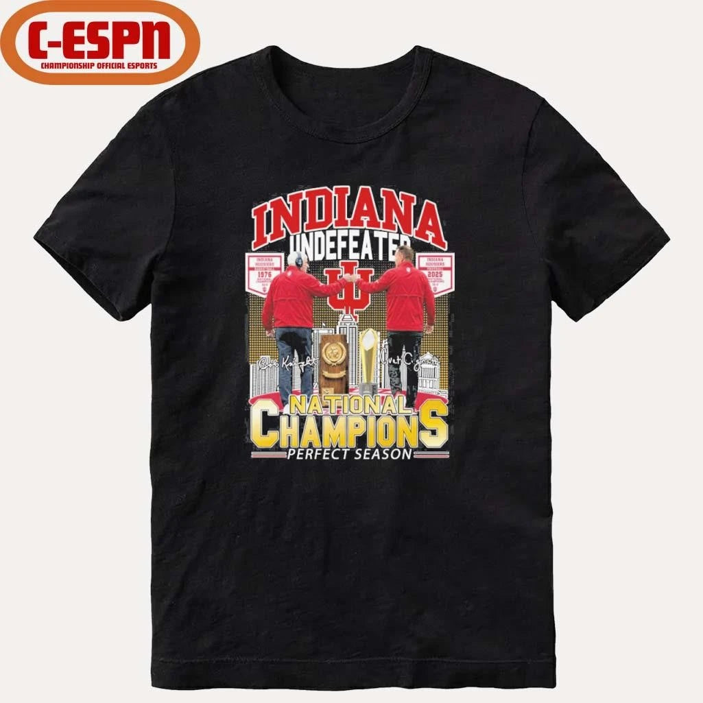 Official Curt Cignetti And Bob Knight Indiana Undefeated National Champions Shirt