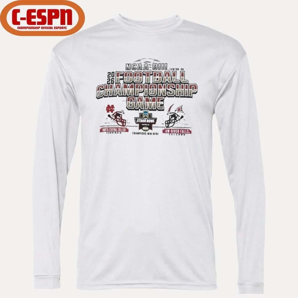 Official DIII Football Championship Game Shirt North Central College Vs UW-River Falls