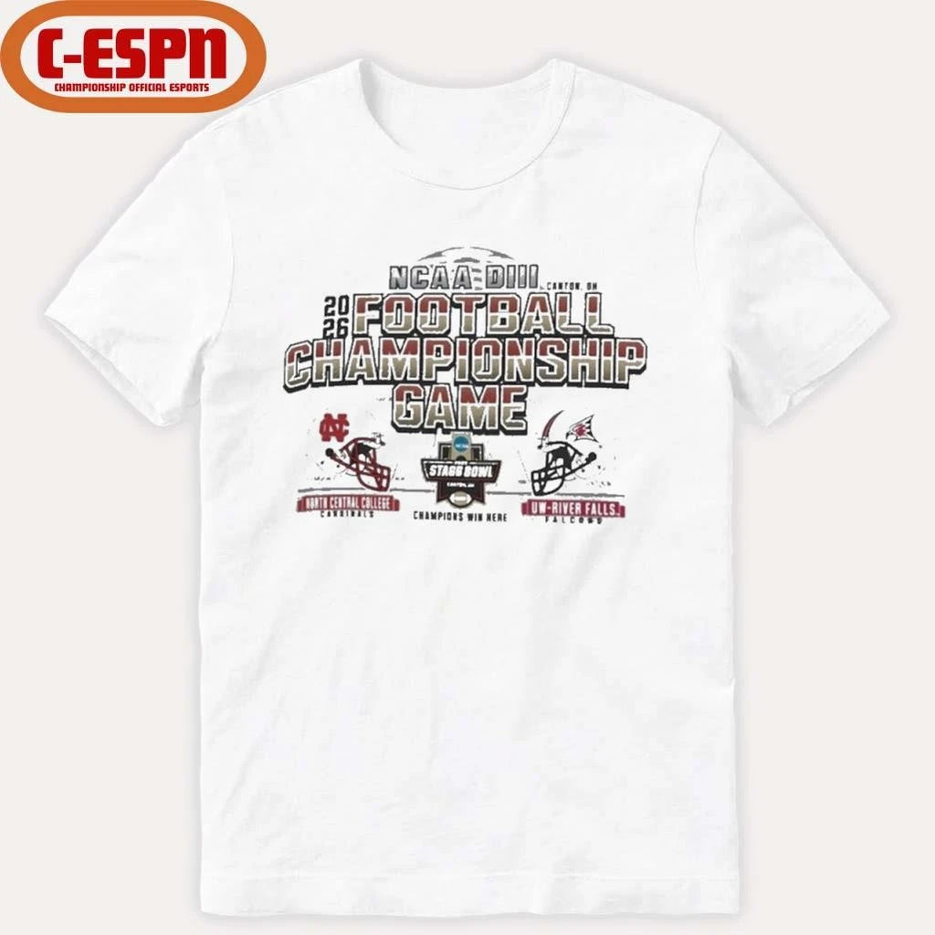 Official DIII Football Championship Game Shirt North Central College Vs UW-River Falls