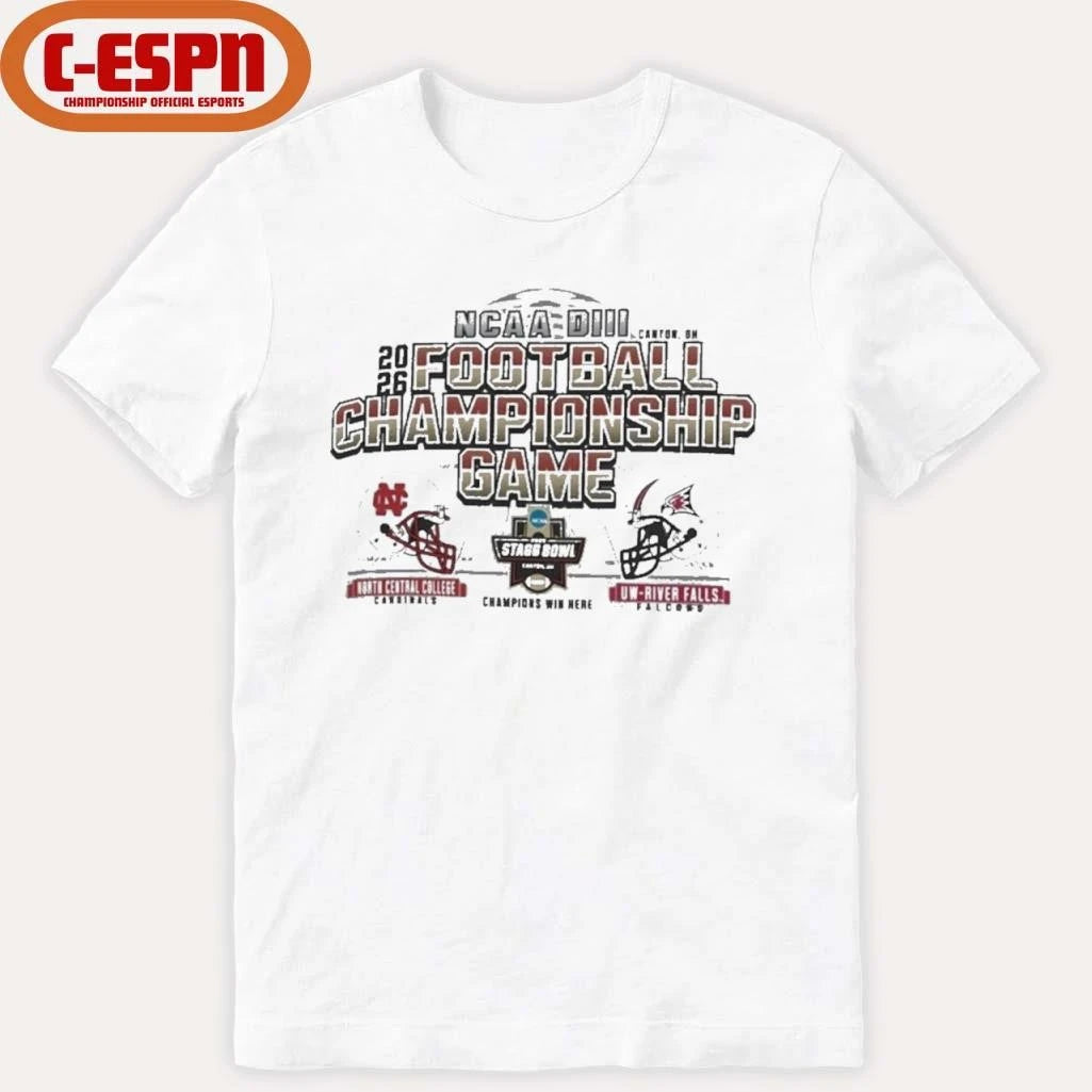 Official DIII Football Championship Game Shirt North Central College Vs UW-River Falls
