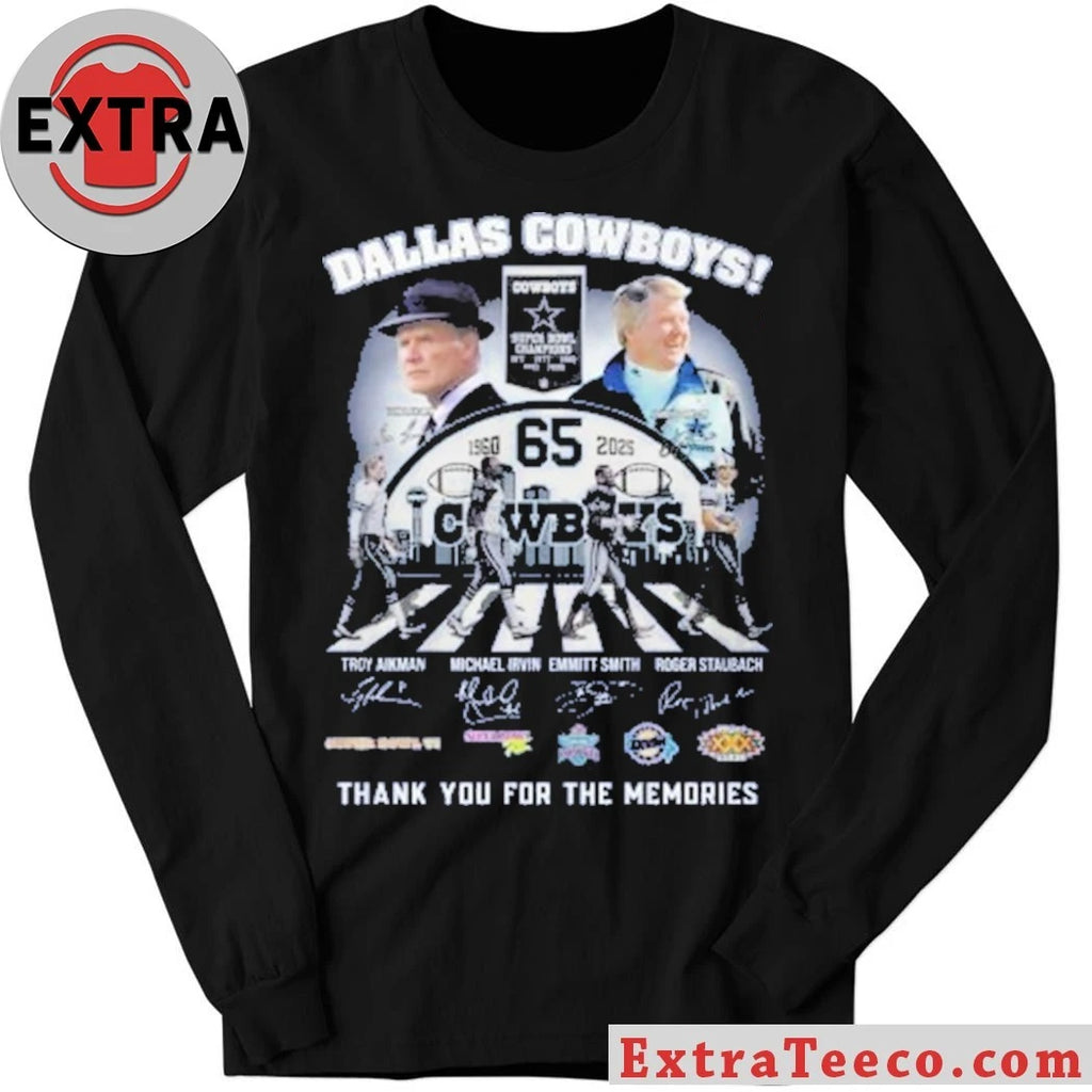 Official Dallas Cowboys Thank You For The Memories Aikman Irvin Smith Staubach T-Shirt