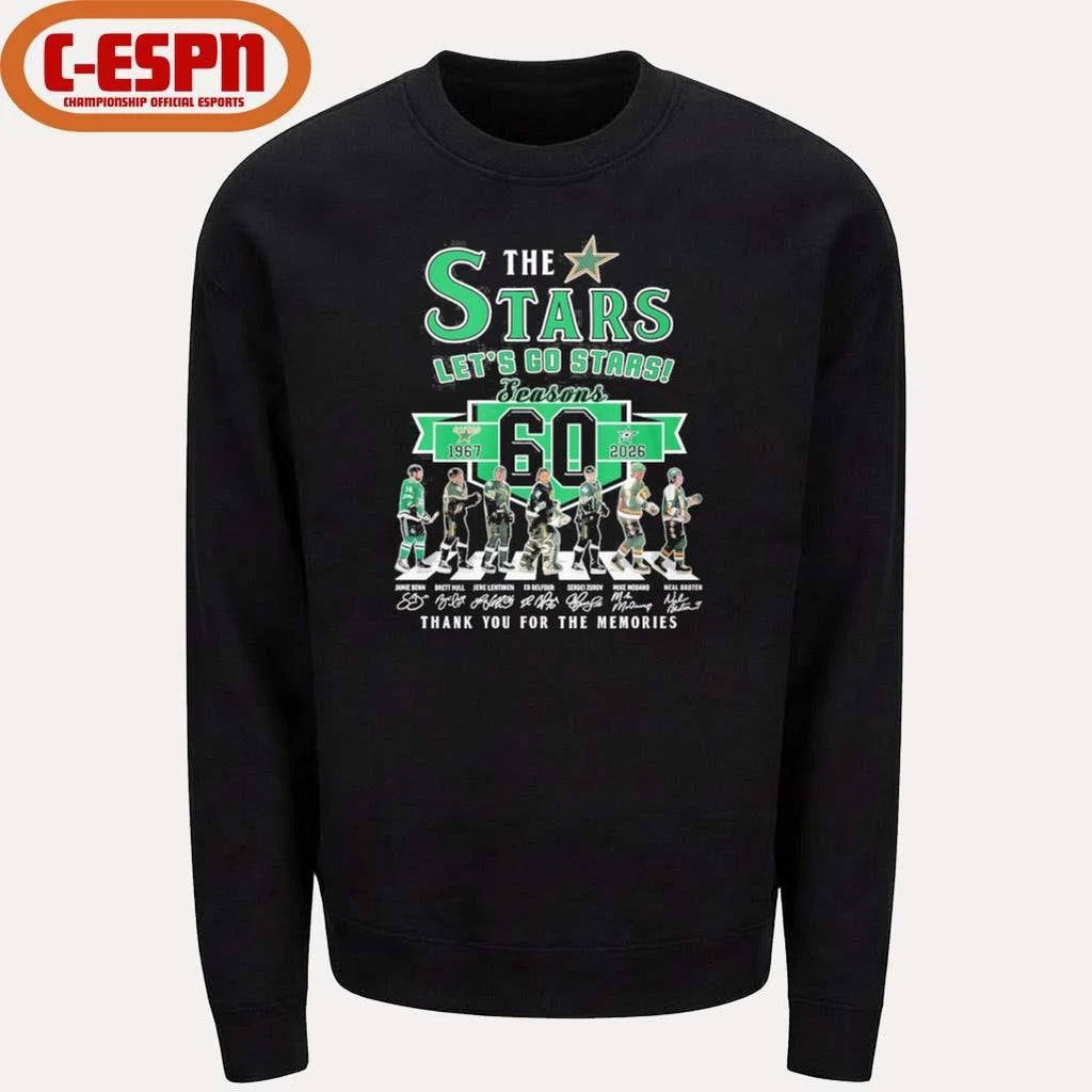 Official Dallas Stars Abbey Road 60 Seasons Let’s Go Stars Shirt