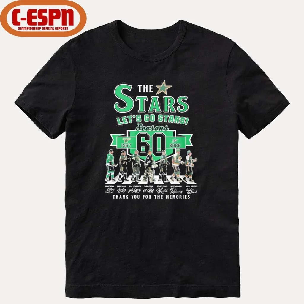 Official Dallas Stars Abbey Road 60 Seasons Let’s Go Stars Shirt