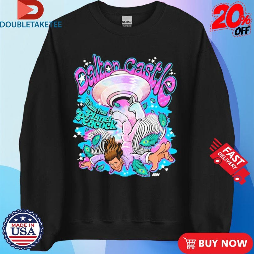 Official Dalton Castle It Came From Planet Peacock AEW Shirts