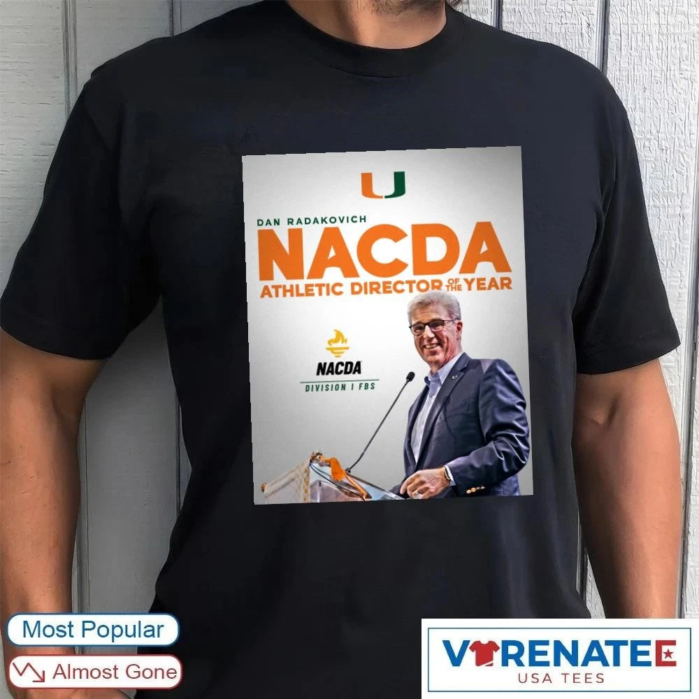 Official Dan Radakovich Miami 2025-26 NACDA Athletics Director of the Year Award Poster T-Shirt