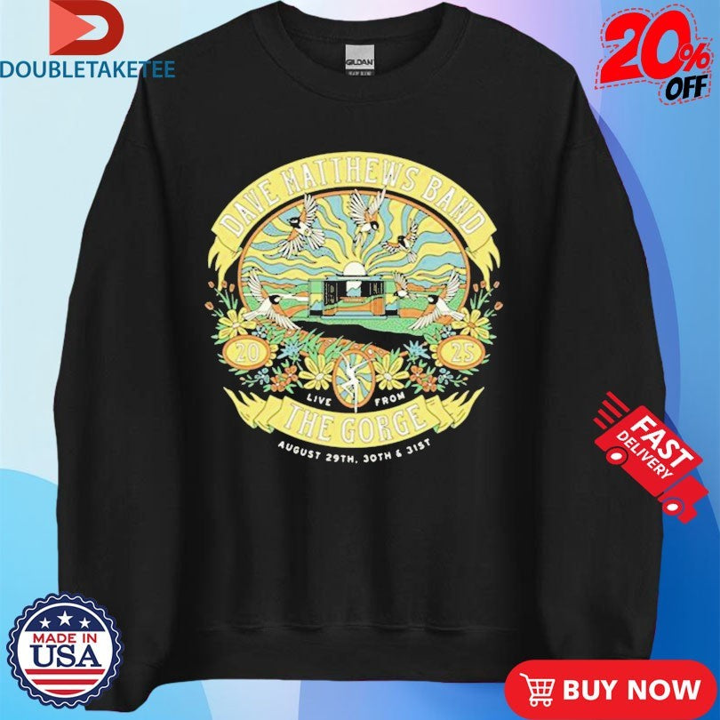 Official Dave Matthews Band Live From The Gorge August 29-30-31 2025 Shirts
