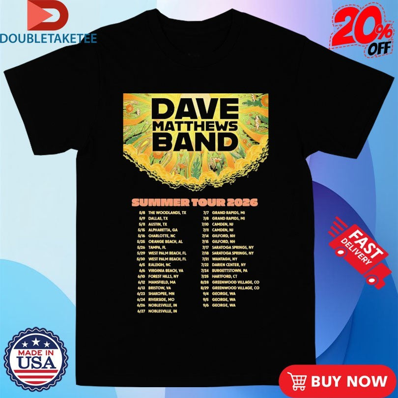 Official Dave Matthews Band Tour 2026 Dates Shirts