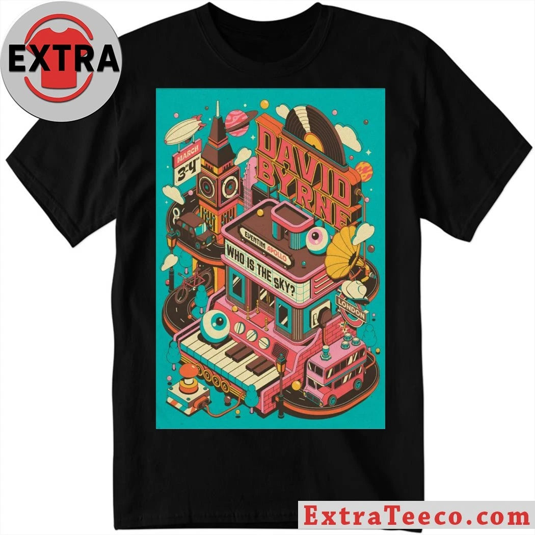 Official David Byrne 3 3-3 4 2026 London UK Poster Shirt