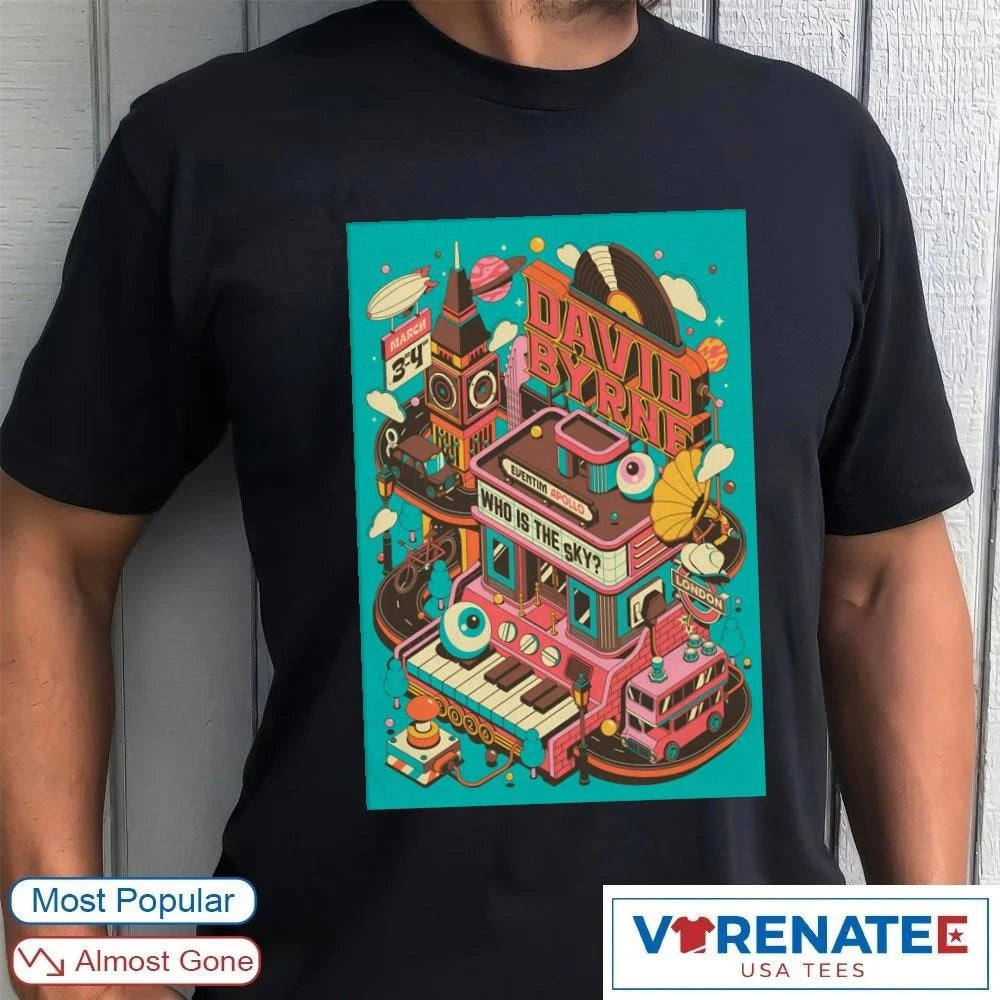 Official David Byrne Eventim Apollo In London UK March 3-4 2026 Poster T-Shirt