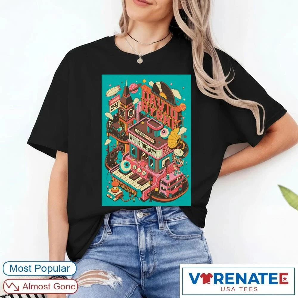 Official David Byrne Eventim Apollo In London UK March 3-4 2026 Poster T-Shirt