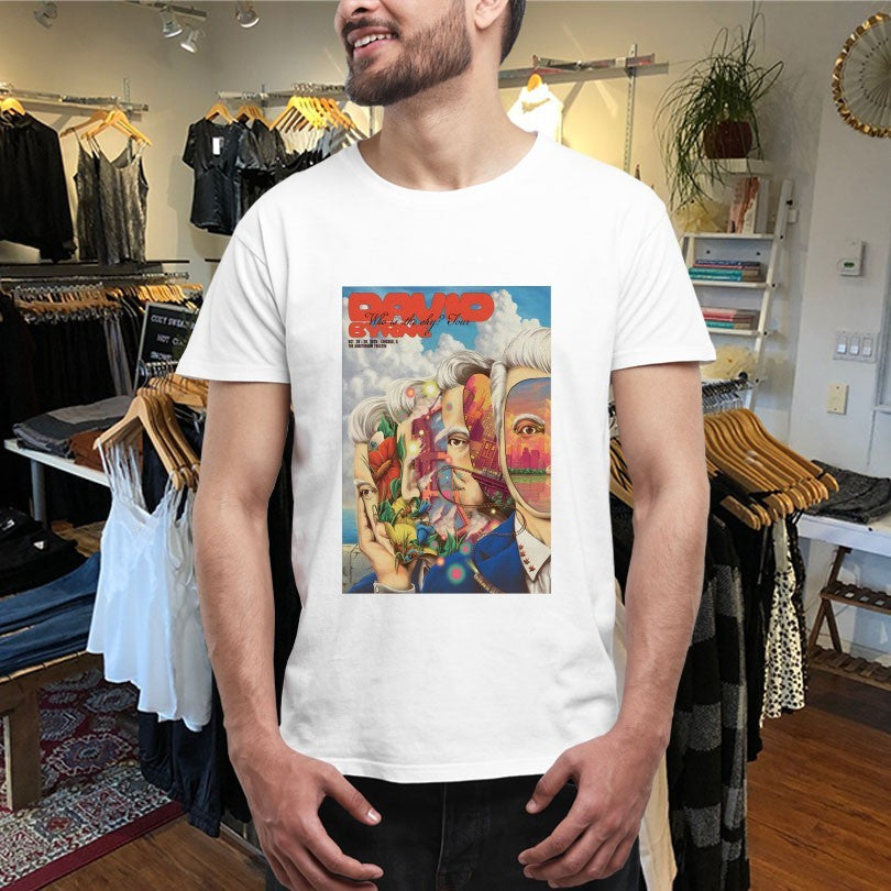 Official David Byrne Who Is The Sky Tour 2025 Chicago On October 28-29 Face Shirts