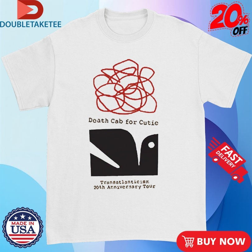 Official Death Cab For Cutie Typewriter 20th Tour Shirts