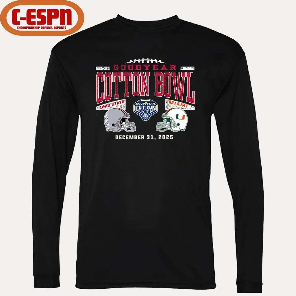 Official December 31 Miami Vs Ohio State 2025 Cotton Bowl Matchup T-Shirt