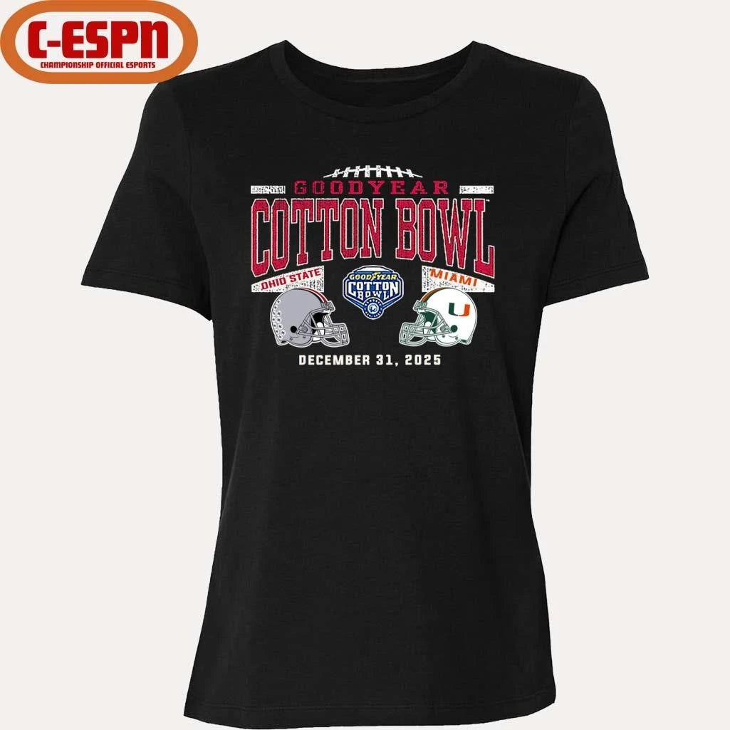 Official December 31 Miami Vs Ohio State 2025 Cotton Bowl Matchup T-Shirt