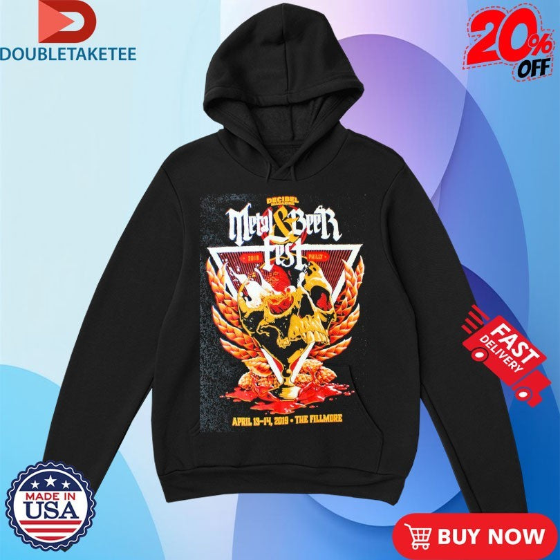 Official Decibel Magazine 2019 Metal &amp; Beer Fest Philly The Fillmore Skull Shirts