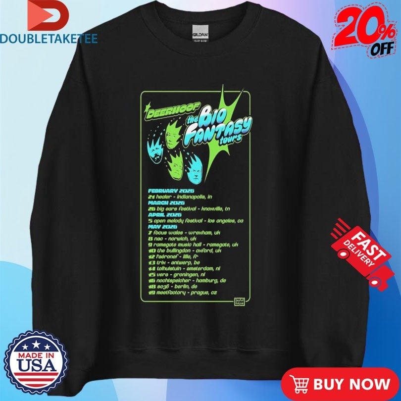 Official Deerhoof The Bio Fantasy Tours 2026 Dates Shirts