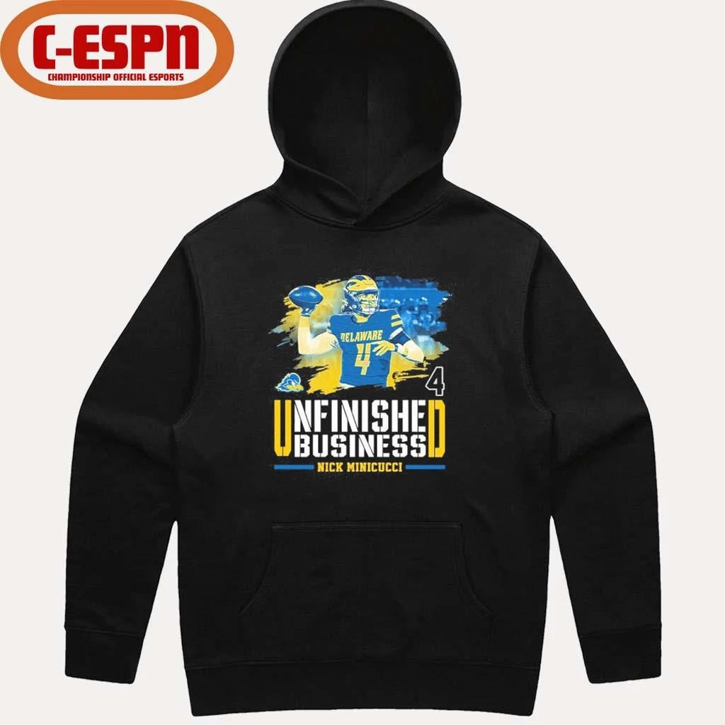 Official Delaware Nick Minicucci Unfinished Business Shirt