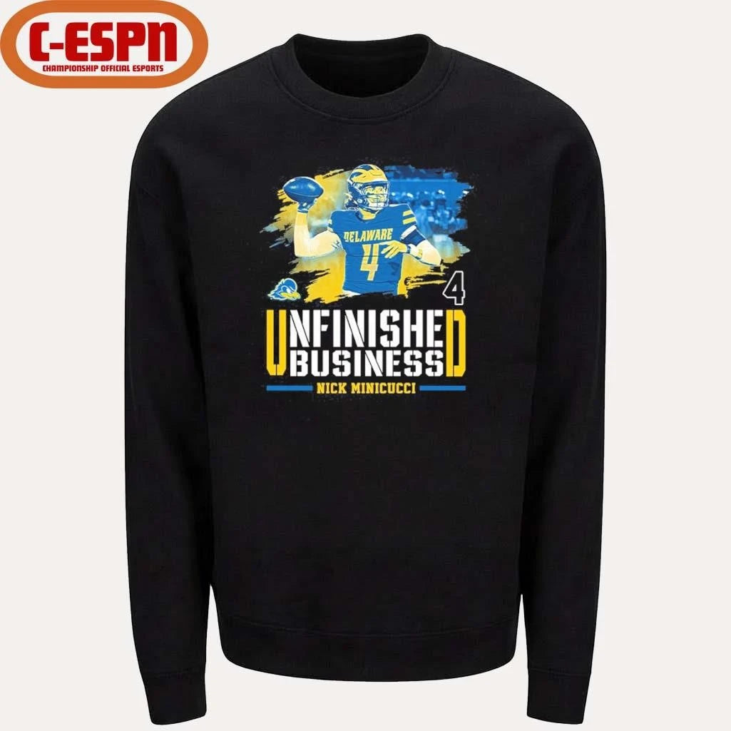 Official Delaware Nick Minicucci Unfinished Business Shirt