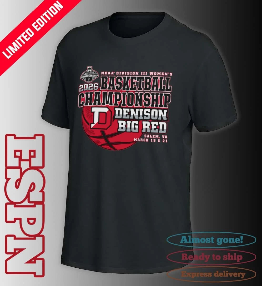 Official Denison Big Red 2026 NCAA DIII Women’s Basketball Championship Shirt