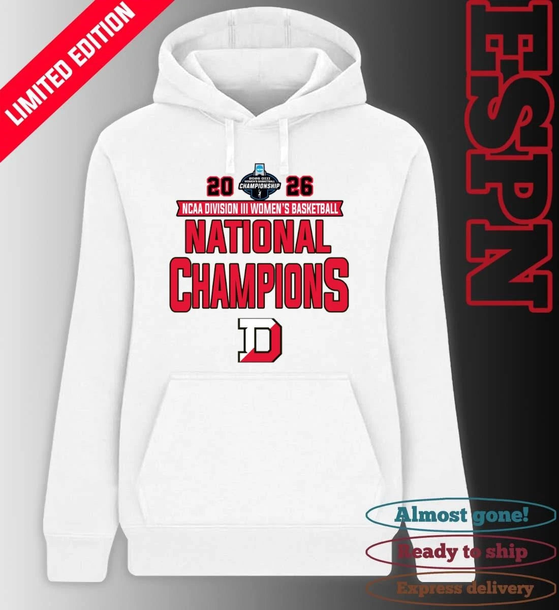 Official Denison Big Red 2026 NCAA Division III Women’s Basketball National Champions T-Shirt