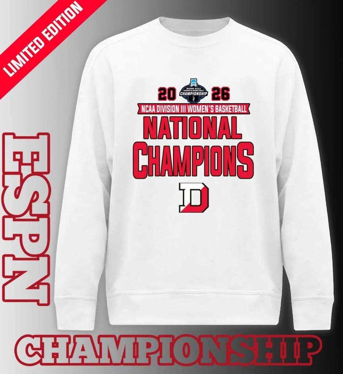 Official Denison Big Red NCAA DIII Women’s Basketball National Champions T-Shirt