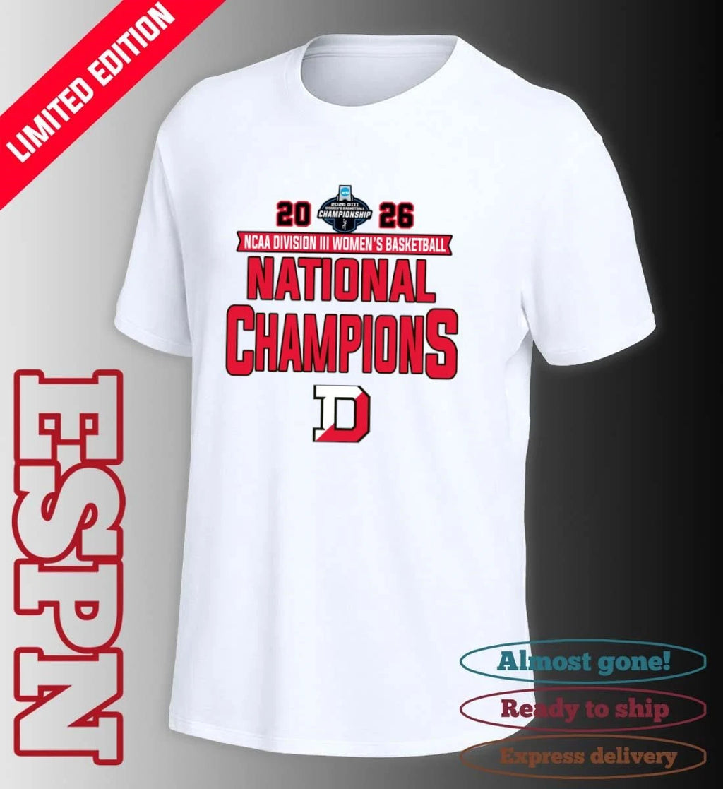 Official Denison Women’s Basketball 2026 NCAA DIII National Champions Locker Room T-Shirt