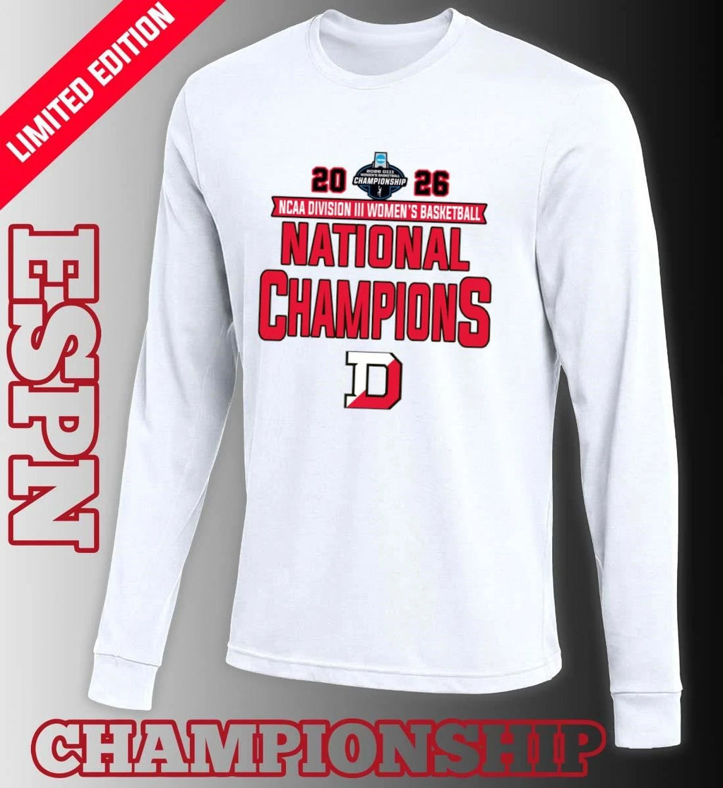 Official Denison Women’s Basketball 2026 NCAA DIII National Champions Locker Room T-Shirt