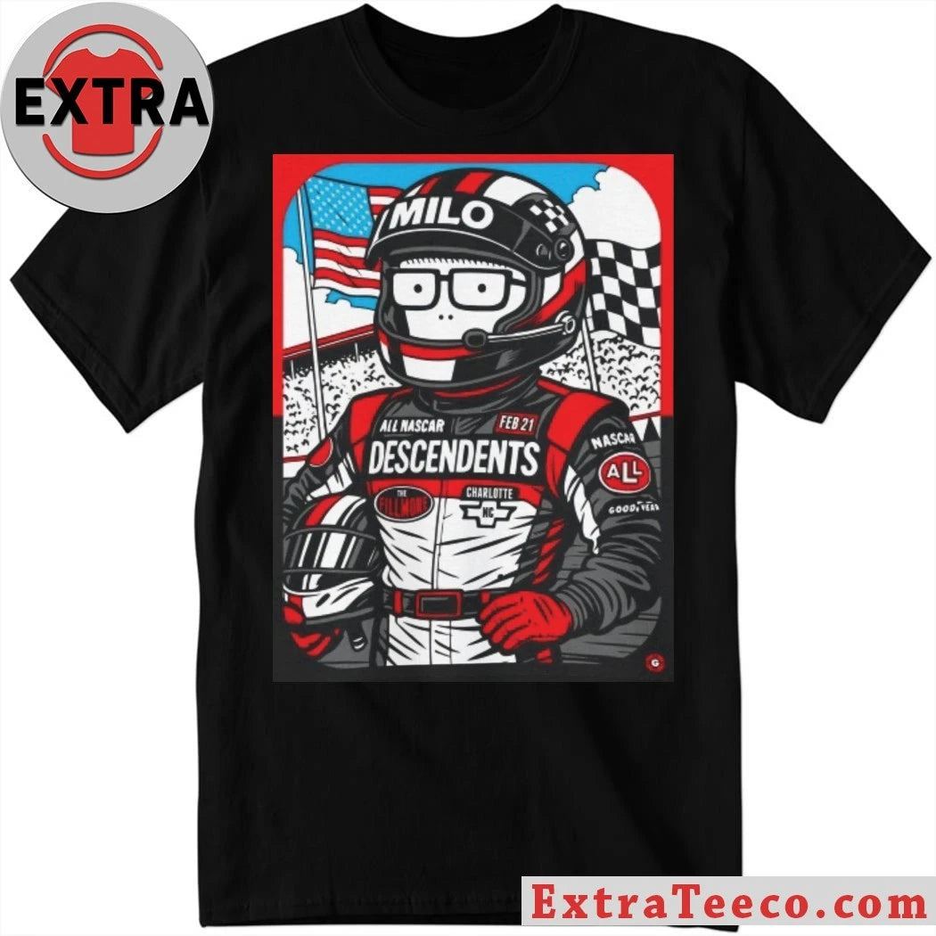 Official Descendents Ricky Milo Live At The Fillmore Charlotte February 21 2026 Exclusive Nascar Gig Poster Artwork By Garage Land Shirt